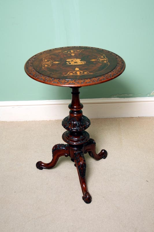 Antique Victorian Walnut Tripod Occasional Table c.1860