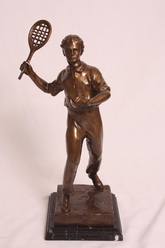 Beautiful Bronze Sculpture 1930s Male Tennis Player