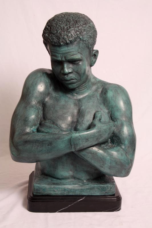 Stunning Bronze Blackamoor Bust Sculpture Verdigris
