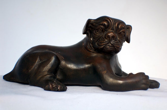 Stunning Bronze Bulldog Dog Statuette