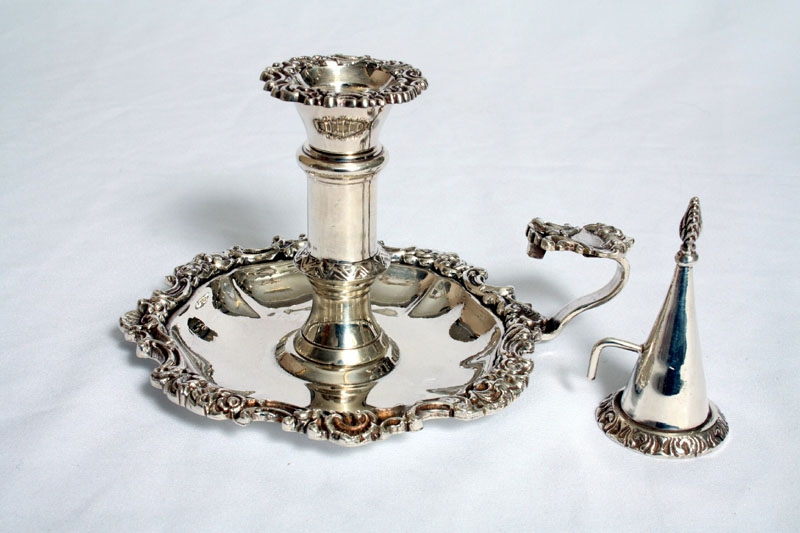 Stunning Victorian Silver Plated Chamber Candlestick