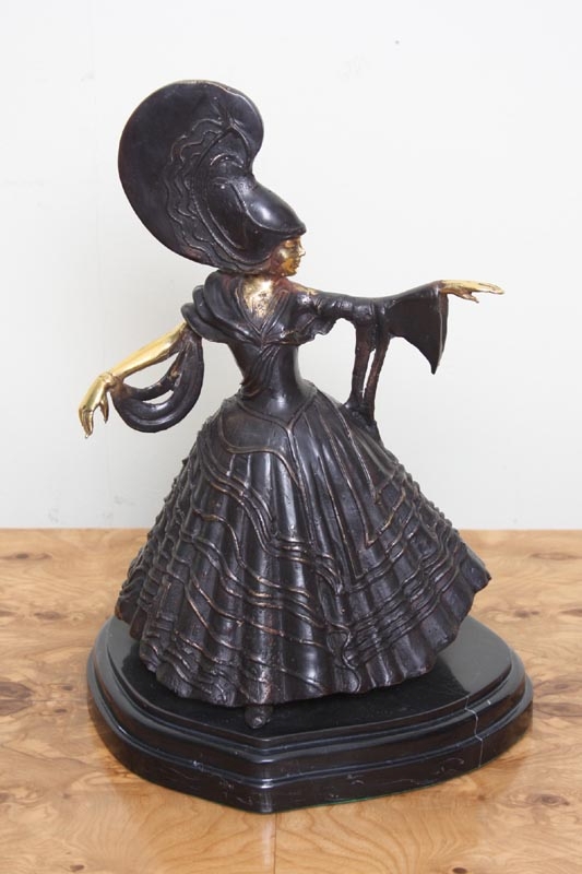 Stunning Gilded Bronze Sculpture Lady Costume Gerdago