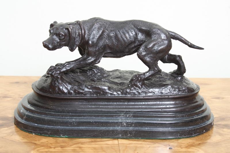 Stunning & Lifelike Bronze Setter Dog Sculpture Mene