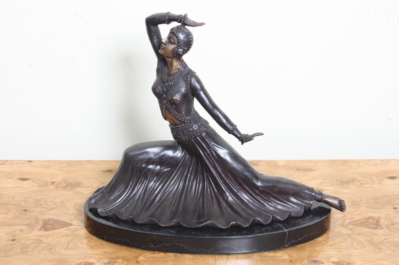 Stunning Bronze Seated Eastern Dancer Sculpture Preiss