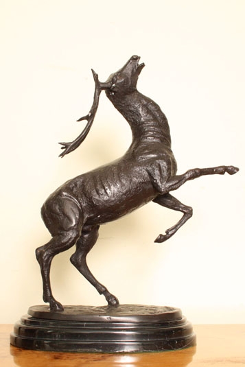 Stunning Bronze Sculpture of a Prancing Stag
