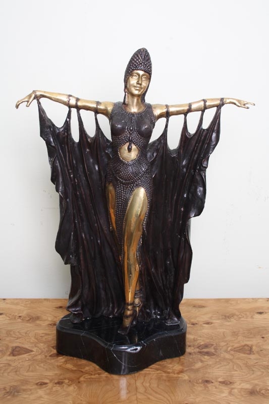 Stunning Gilded Bronze Sculpture of Exotic Dancer