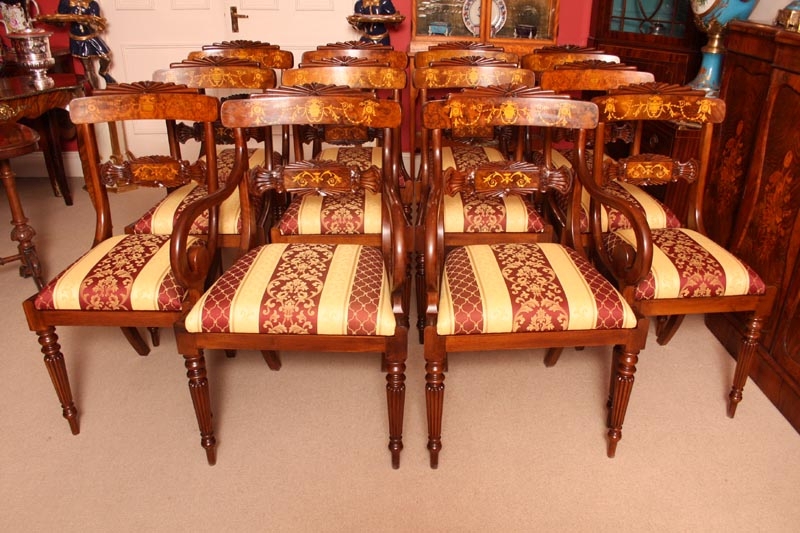Stunning Lot 12 Regency Dining Chairs Armchairs