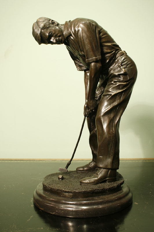 Pensive Golfer - Thinking of His Putt For a Birdie?
