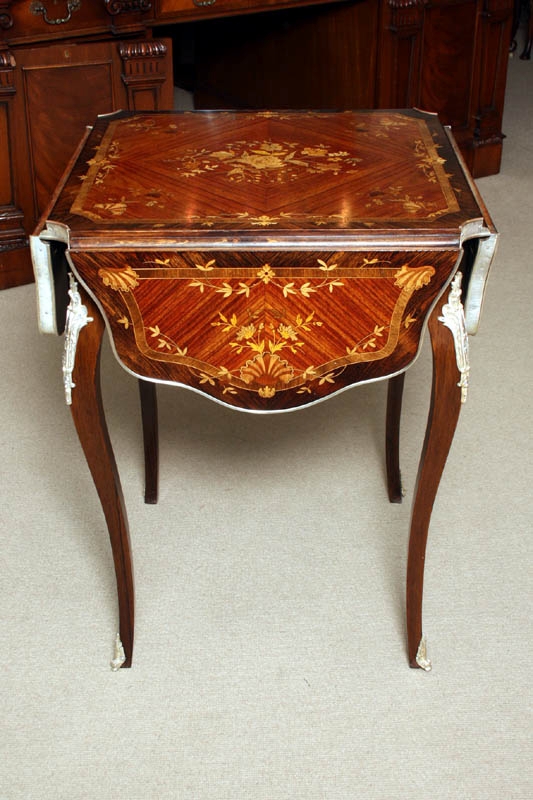 Antique Rosewood Marquetry Occasional Games Table