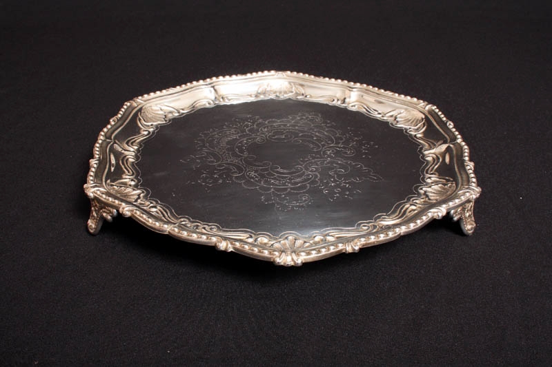 Antique English Victorian Silver Plate Salver c.1880