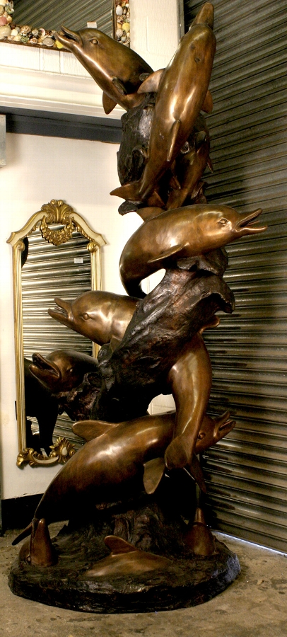 Amazing Huge Bronze Dolphin Fountain Display Piece