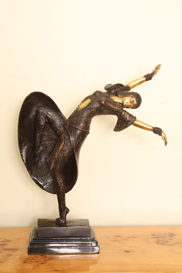 Stunning Bronze Dancing Girl Statue Chiparus