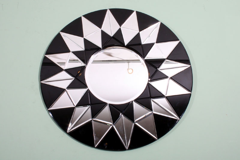 Stunning Geometric Art Deco Circular Mirror