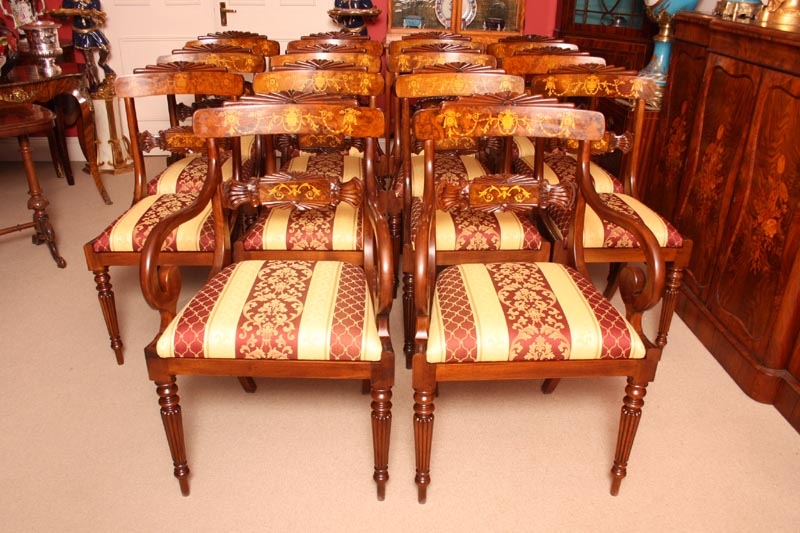 Gorgeous Set of 14 Regency Dining Chairs Armchairs