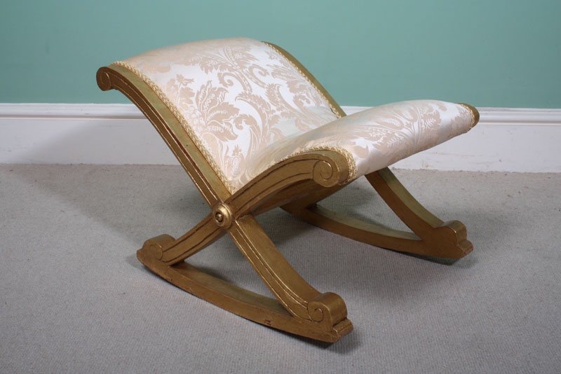 Fantastic Victorian Giltwood Footstool / Gout stool