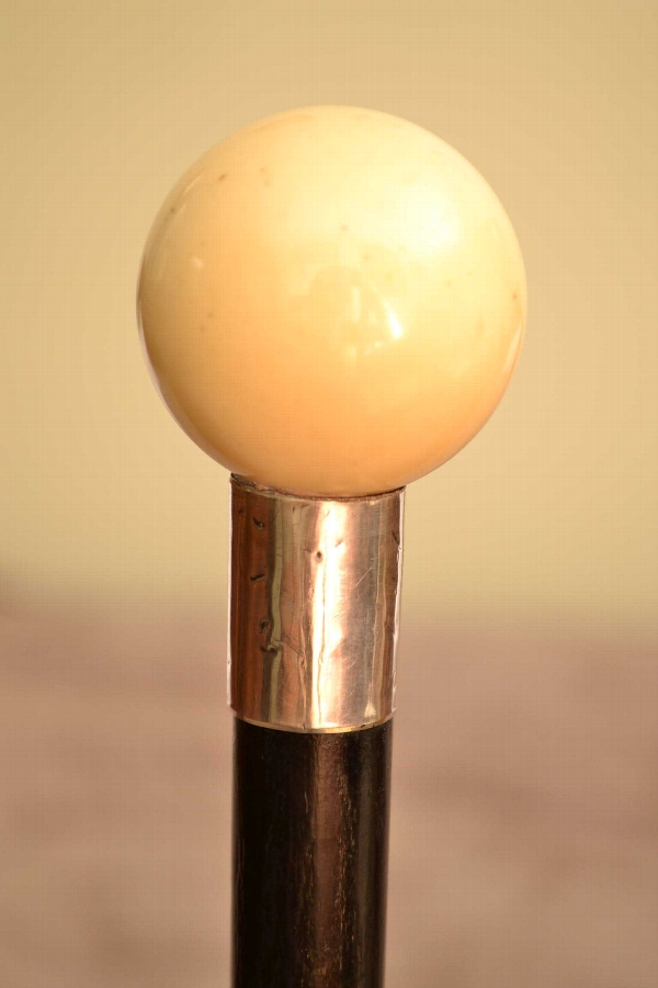 Antique walking stick cane silver Birmingham 1899