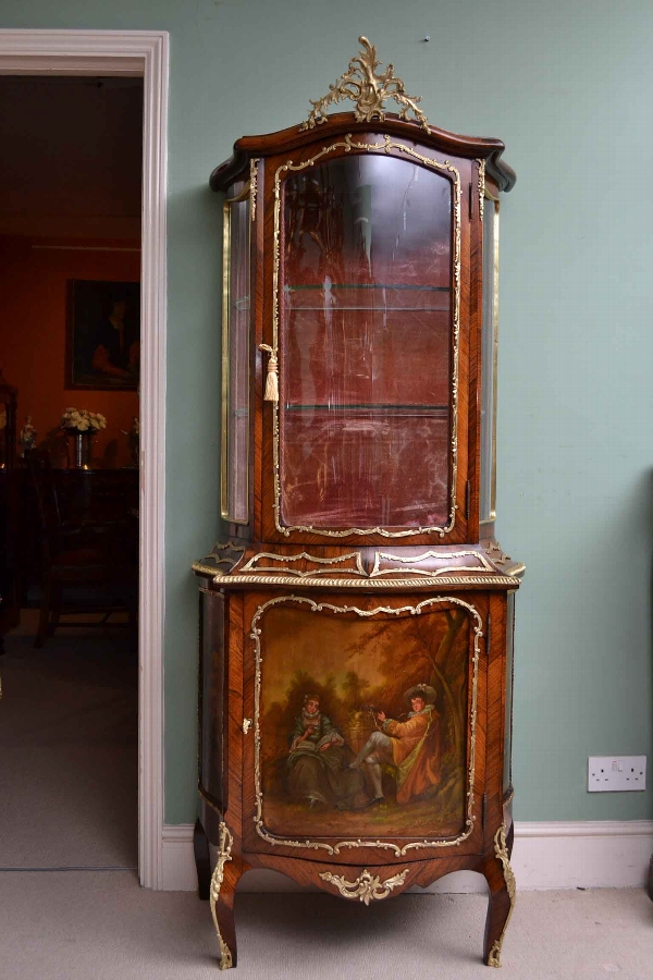 Antique French Vernis Martin Display Cabinet c.1880