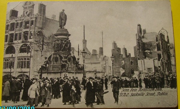 Sinn Fein Rebellion 1916, Wrecked shops  Post Card