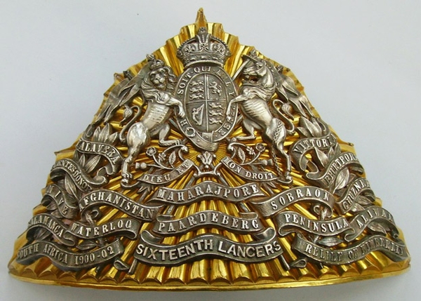 OFFICERS 16th LANCERS Chapka-plate 