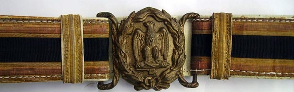 ITALIAN FASCISTS OFFICER BELT  The belt is in good condition, it has a brass buckle, maker mark on back BREVET.