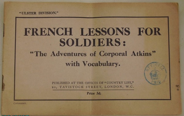 FRENCH LESSONS FOR SOLDIERS in WW1