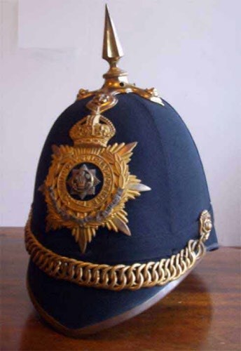 Cheshire Regiment Officer's Blue Cloth Helmet