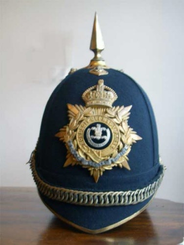 Welsh Regiment Officer's Blue Cloth Helmet
