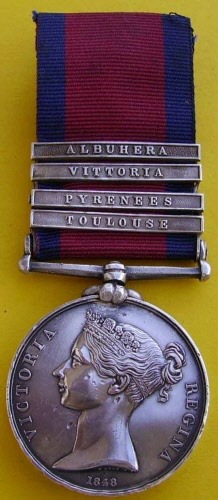 MILITARY GENERAL SERVICE MEDAL 4 CLASPS 