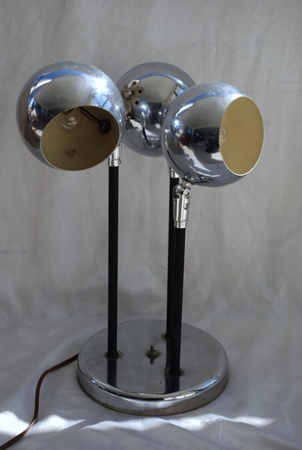 Art Deco Three Light Chrome Lamp