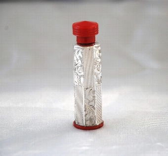 Antique Art Deco Silver & Early Plastic Perfume Bottle