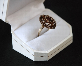 Antique Art Deco Garnet Cluster Ring