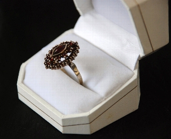 Antique Art Deco Garnet Cluster Ring