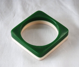 Vintage 1950s Two Tone Square Bangle