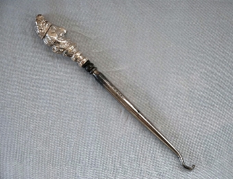 Silver Punch Head Button Hook