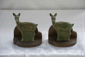 Pair Art Deco Bronze Deer Bookends