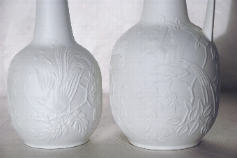 Antique Pair Kaiser Porcelain Vases 1960s