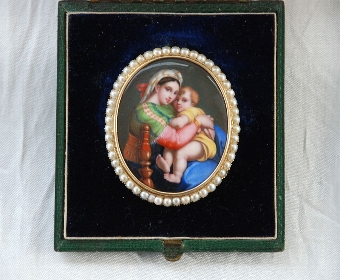 Victorian Silver Gilt Portrait Brooch