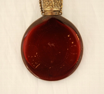 Antique Victorian Ruby Glass Scent Flask