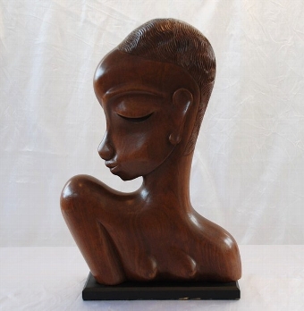 Hagenauer Carved Wood African Bust