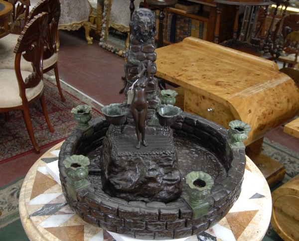 French Bronze Naked Figurine Fountain Baroque Water Feature