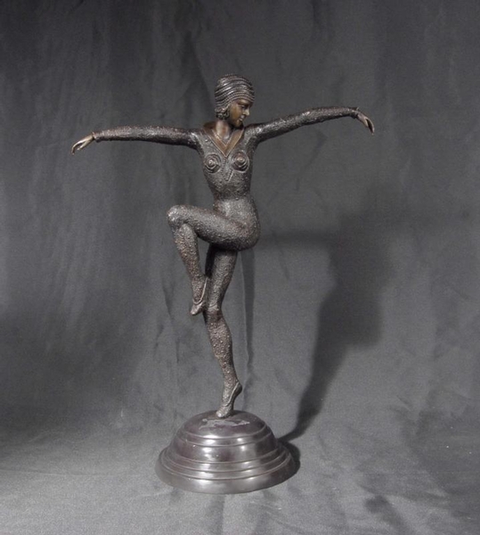French Art Deco Chiparus Harlequin Dancer Figurine