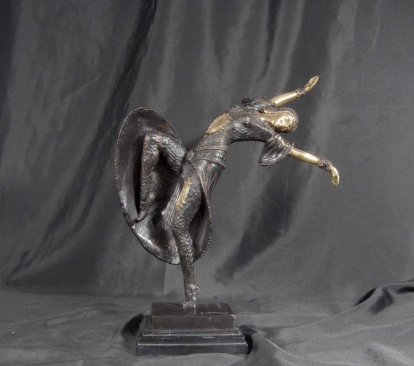 French Signed Chiparus Exotic Dancer Deco Figurine