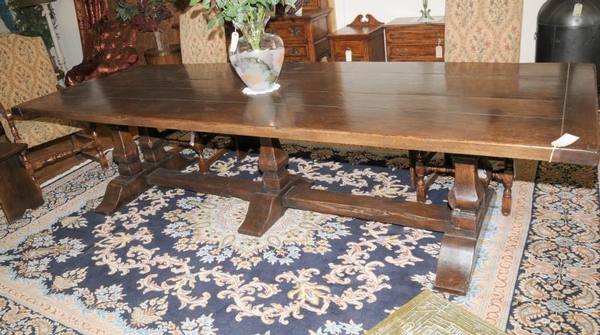 10ft Mead Oak Trestle Refectory Dining Table