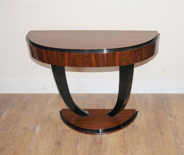 Art Deco Rosewood U Console Table Table