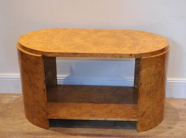 Art Deco Coffee Table Furniture Blonde Walnut