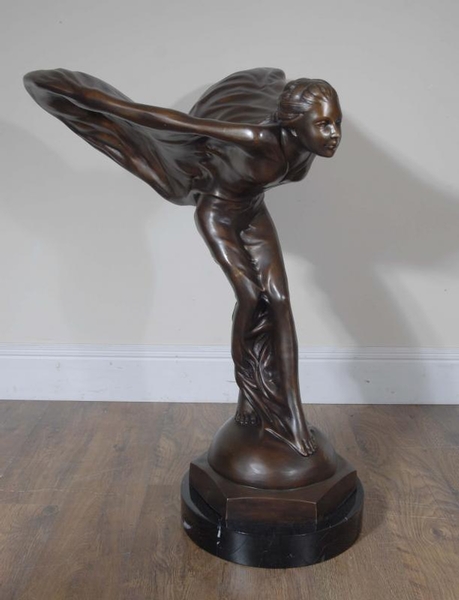 3.5 ft Rolls Royce Flying Lady Ecstacy Charles Sykes Figurine