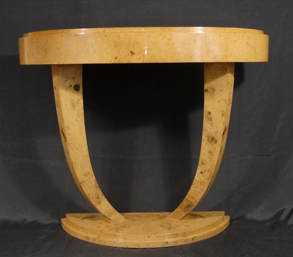 BLONDE WALNUT ART DECO CONSOLE HALL TABLE TABLE