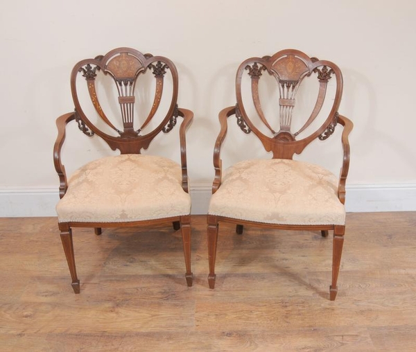 Pair Edwardian Arm Chairs Prince Wales Armchair