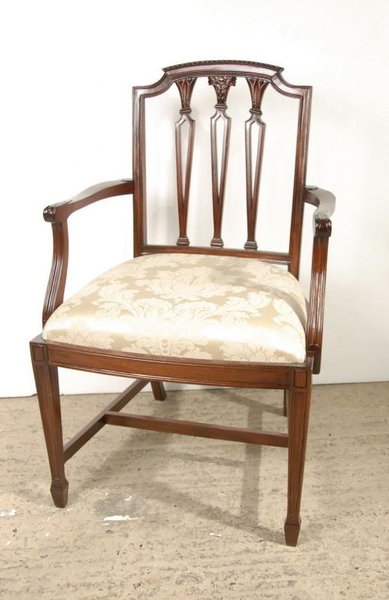Set 8 Hepplewhite English Mahogany Dining Chair
