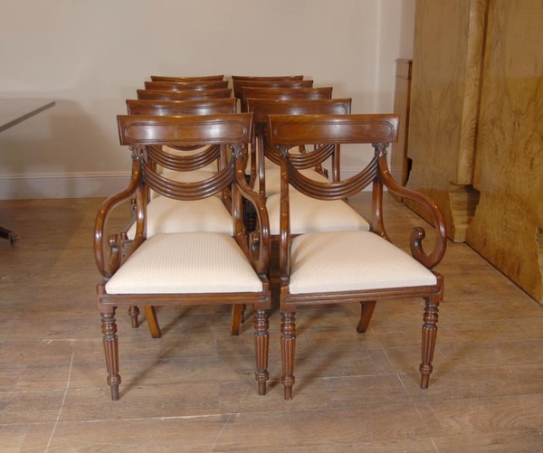 10 Regency Swag Mahogany Dining Chairs Chair